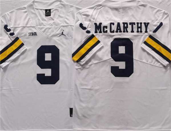 Mens Michigan Wolverines #9 McCARTHY White Stitched Jersey->->NCAA Jersey
